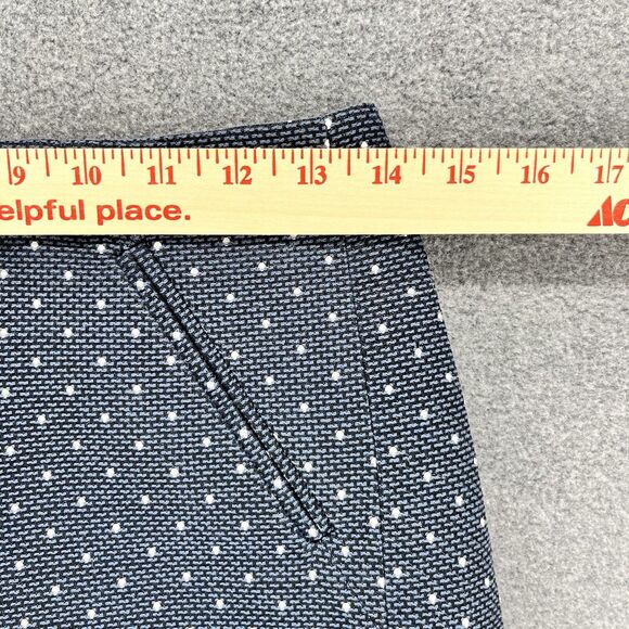 LOFT Skirt Womens 0 Navy Blue White Polka Dot Mini Pencil Straight back zip - Picture 7 of 9